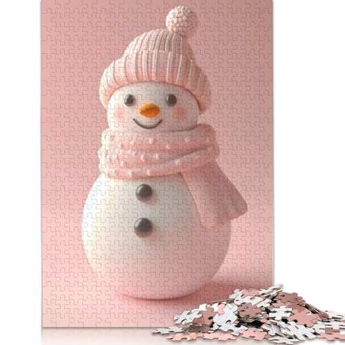 520-teiliges Puzzle „Niedlicher Schneemann“ für Holzpuzzle, Lernspiele für Erwachsene und 520 Teile (52 x 38 cm) von SOQWBYG