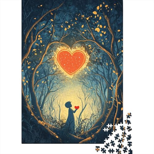 520-teiliges Puzzle für Erwachsene, Art Happy Lovers, Holzpuzzle, Gehirn-Herausforderung, Puzzle, Spielzeugspiel, 520 Teile (52 x 38 cm) von SOQWBYG