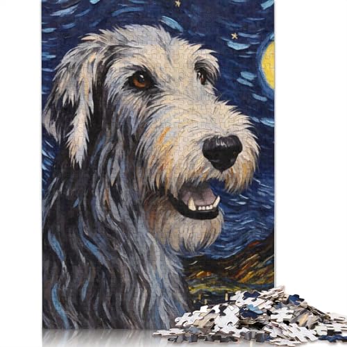 520-teiliges Puzzle für Erwachsene, Irischer Wolfshund, Sternenpuzzle, Holzpuzzle, Denksportaufgabe, Puzzle, Spielzeugspiel, 520 Teile (52 x 38 cm) von SOQWBYG