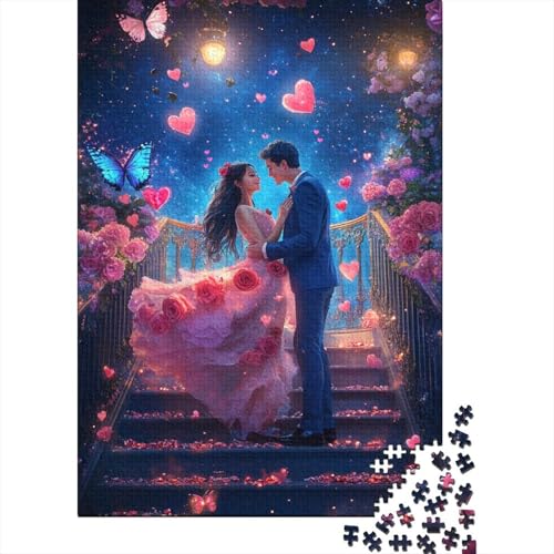 520-teiliges Puzzle für Erwachsene, Kunst, „Happy Lovers“-Puzzle, DIY-Holzpuzzle, Spielzeug, Heimdekoration, 520 Stück (52 x 38 cm) von SOQWBYG