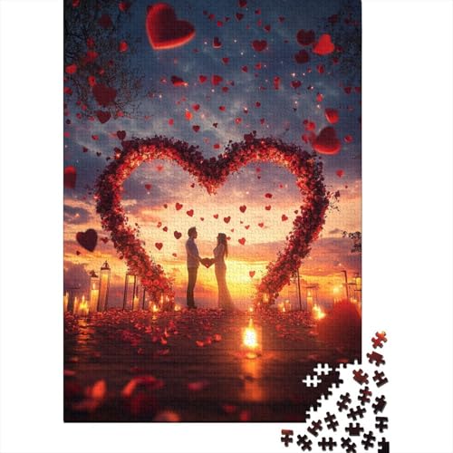 520-teiliges Puzzle für Erwachsene, Kunst, Happy Lovers, Puzzle, Familienspiel, Holzpuzzle, 520 Teile (52 x 38 cm) von SOQWBYG