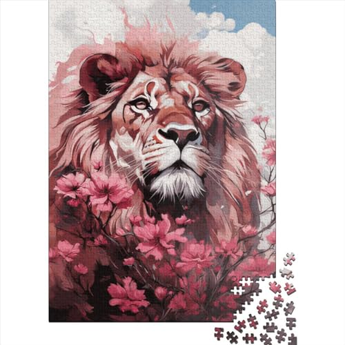 520-teiliges Puzzle für Erwachsene, Löwen-Aquarell-Puzzle, DIY-Holzpuzzle, Spielzeug, Heimdekoration, 520 Stück (52 x 38 cm) von SOQWBYG