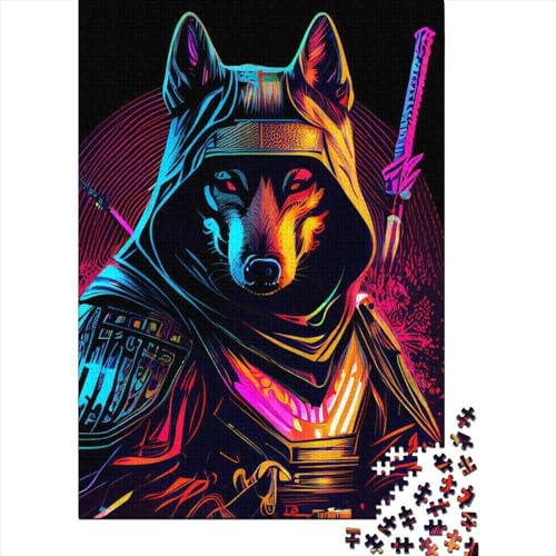 520-teiliges Puzzle für Erwachsene, Neon War Dogs1, rechteckiges Holzpuzzle, kreatives Puzzle-Geschenk für Freunde und Familie, 520 Teile (52 x 38 cm) von SOQWBYG