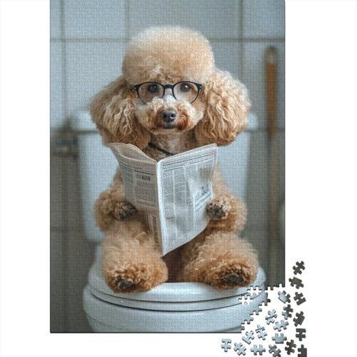 520-teiliges Puzzle für Erwachsene, Pudel-Hund-Sitting, Holzpuzzle, Denksportaufgabe, Puzzle, Spielzeug, Spiel, 520 Teile (52 x 38 cm) von SOQWBYG