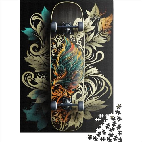 520-teiliges Puzzle für Erwachsene, Snowboard-Puzzles für Erwachsene, rechteckiges Holzpuzzle, kreatives Puzzle, 520 Teile (52 x 38 cm) von SOQWBYG