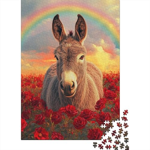 520-teiliges Puzzle für Erwachsene, Tier-Esel-Puzzle, Gehirntraining, Herausforderung, Puzzlespiel, Geschenk für 520 Teile (52 x 38 cm) von SOQWBYG