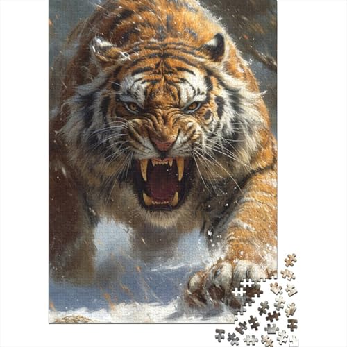 520-teiliges Puzzle für Erwachsene, Tiger-Puzzle, DIY-Holzpuzzle, Spielzeug, Heimdekoration, 520 Stück (52 x 38 cm) von SOQWBYG