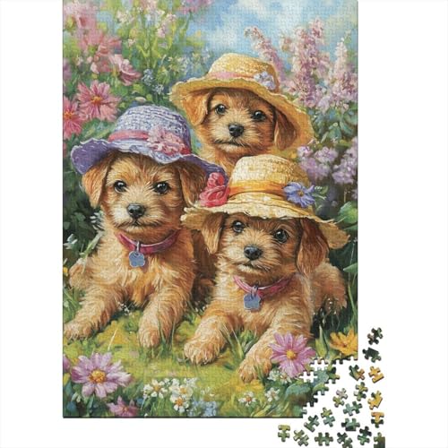 520-teiliges Puzzle für Erwachsene, Welpen-Sitzpuzzle, Familienspiel, Holzpuzzle, 520 Teile (52 x 38 cm) von SOQWBYG