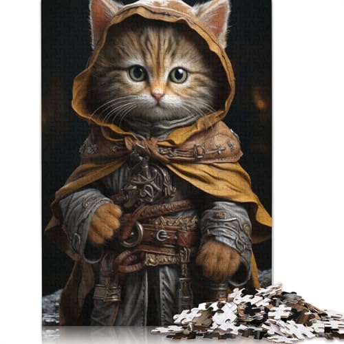 520-teiliges Puzzle für Erwachsene, mittelalterliches Katzen-Puzzle, DIY-Holzpuzzle, Spielzeug, Heimdekoration, 520 Stück (52 x 38 cm) von SOQWBYG