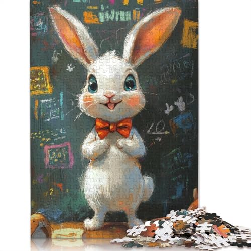 520-teiliges Puzzle für Erwachsene, süßes Osterhäschen-Puzzle, Holzpuzzle, Denksportaufgabe, Puzzle-Spielzeug, 520 Teile (52 x 38 cm) von SOQWBYG