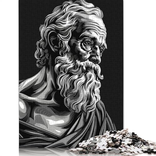 520-teiliges Puzzle für Erwachsene „Seneca-Philosoph“ - Puzzle zum Selbermachen, Holzpuzzle, Spielzeug, Heimdekoration, 520 Teile (52 x 38 cm) von SOQWBYG