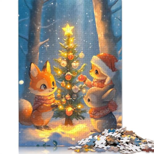 520-teiliges Puzzle für Erwachsene „Weihnachtstiere“ - Holzpuzzle - Denksportaufgabe - Puzzle-Spielzeug - 520 Teile (52 x 38 cm) von SOQWBYG