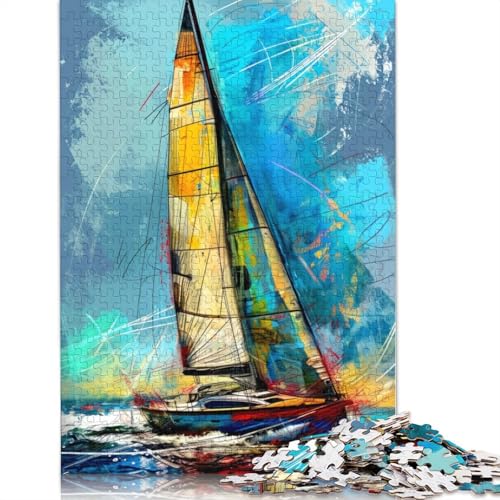 520-teiliges Yacht-Rennsport-Puzzle für Erwachsene, Holzpuzzle für die ganze Familie, Stressabbau-Puzzle für Erwachsene ab 18 Jahren, 520 Teile (52 x 38 cm) von SOQWBYG