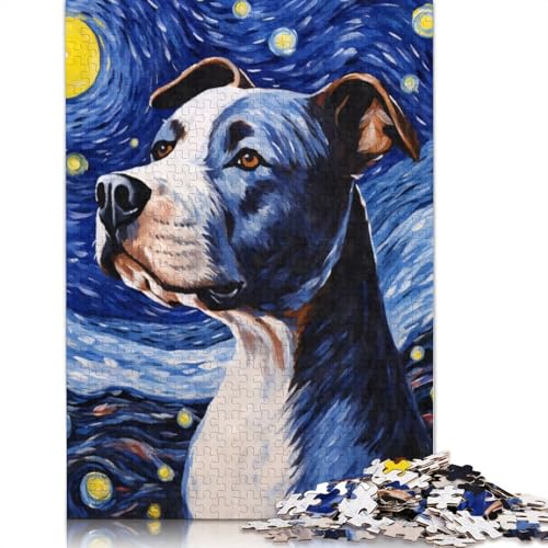 Amstaff Sternennacht-Puzzle, 1000 Teile, Holzpuzzle, Spielzeug, Familienspiel, Schwierigkeitsgrad, Herausforderung, Puzzles 1000 Teile (75 x 50 cm) von SOQWBYG