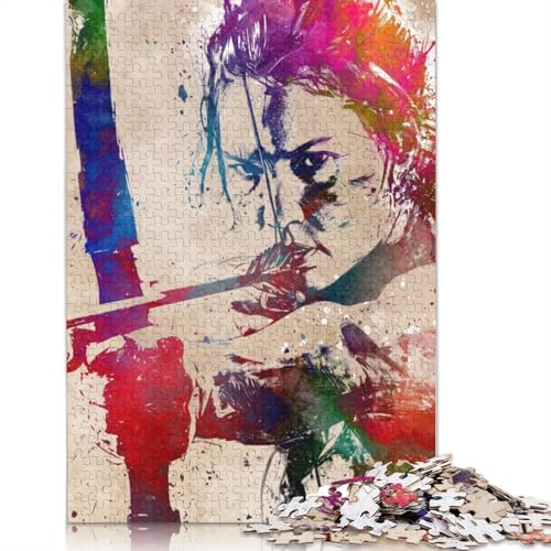 Aquarell-Bogenschießen, Sport-Kunst-Puzzle, 520 Teile, Puzzle für Erwachsene, Puzzlespielzeug, Teenager-Puzzle, Geschenke, Wanddekoration, 520 Teile (52 x 38 cm) von SOQWBYG