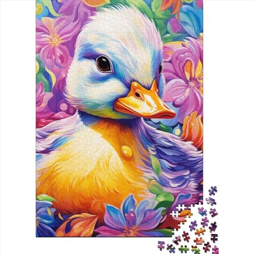 Art Animal Duck Puzzle zum Stressabbau, 100% recycelter Karton, Puzzle für Erwachsene und Kinder, einzigartiges Geschenk, 38 x 26 cm, 1000 Teile von SOQWBYG