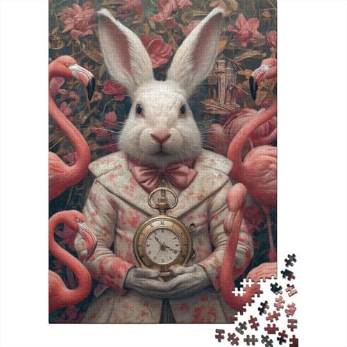 Art Animal Rabbit Puzzle für Erwachsene, 1500-teiliges Puzzle für Erwachsene, Puzzle aus Holz, kreativ für Erwachsene, anspruchsvolles Spiel, 1500 Teile (85 x 57 cm) von SOQWBYG