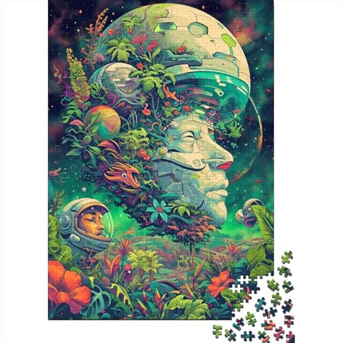 Art Astronaut Puzzle 1500 Teile Puzzle für Erwachsene Lernspiele Spielzeug DIY Holz Kreatives Puzzle Geschenke 1500 Teile (85x57cm) von SOQWBYG