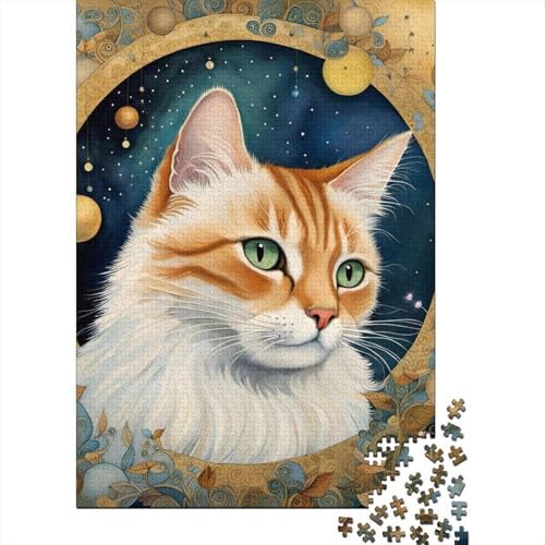 Art Cat Puzzle, schwierige Herausforderung, 100 Prozent recycelter Karton, Puzzle für Kinder und Erwachsene ab 12 Jahren, 38 x 26 cm, 1000 Teile von SOQWBYG