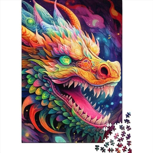 Art Dragon Puzzle, schwierige Herausforderung, 100 Prozent recycelter Karton, Puzzle für Kinder und Erwachsene ab 12 Jahren, 38 x 26 cm, 1000 Teile von SOQWBYG