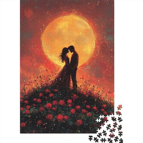 Art Happy Lovers Puzzle für Erwachsene, 1000-teiliges Puzzle für Erwachsene, Puzzle aus Holz, kreativ für Erwachsene, anspruchsvolles Spiel, 1000 Teile (75 x 50 cm) von SOQWBYG