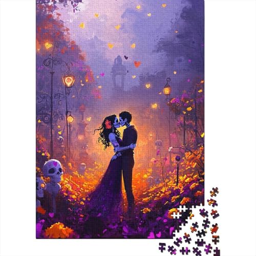 Art Happy Lovers Puzzle für Erwachsene, 520-teiliges Puzzle für Erwachsene, Puzzle aus Holz, kreativ für Erwachsene, anspruchsvolles Spiel, 520 Teile (52 x 38 cm) von SOQWBYG