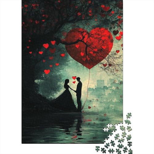 Art Happy Lovers Puzzles 1500 Teile Holzpuzzle Erwachsene Puzzlespiele Lernspielzeug 1500 Teile (85x57cm) von SOQWBYG