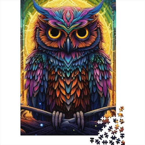 Art Owl Animals Puzzle, kreative Spiele, 100% recycelter Karton, Puzzle für Erwachsene, 38 x 26 cm, 1000 Teile von SOQWBYG