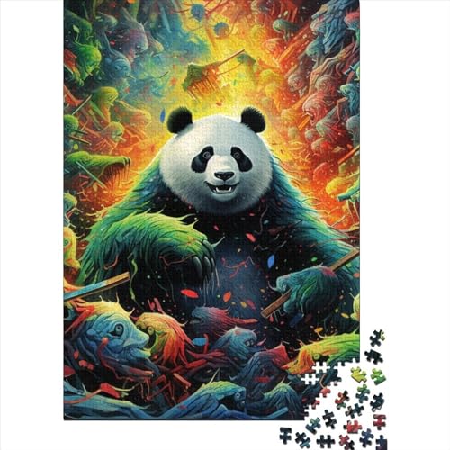 Art Panda Animals Puzzle Lernspiele Familienaktivitäten Premium Karton Puzzle für Frauen Männer Ostergeschenk 38x26cm/1000 Teile von SOQWBYG