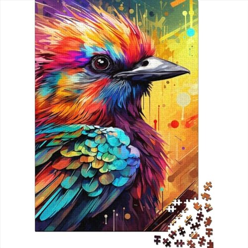 Art Papagei Tierpuzzle Dekompressionsspielzeug 100 Prozent recycelte Pappe Puzzle für Erwachsene Teenager Vatertagsgeschenke 38x26cm/1000 Teile von SOQWBYG