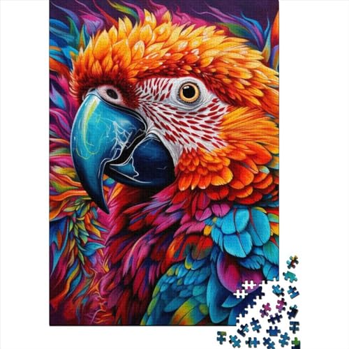 Art Papagei Tierpuzzle Entspannen Herausforderung Spielzeug Papier Rechteckiges Puzzle für Jungen oder Mädchen Vatertagsgeschenke 70x50cm/1000 Teile von SOQWBYG