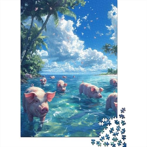 Art Pig Puzzle, schwierige Herausforderung, 100 Prozent recycelter Karton, Puzzle für Kinder und Erwachsene ab 12 Jahren, 38 x 26 cm, 1000 Teile von SOQWBYG