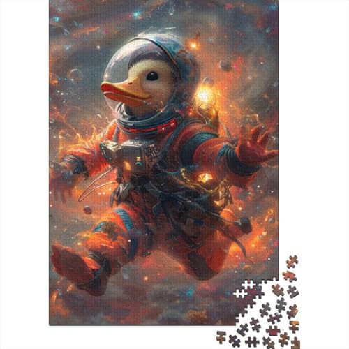 Astronautenente Puzzle-Spielzeug, Lernspiel, Premium-Karton-Puzzle für Erwachsene und Kinder, Ostergeschenk, 38 x 26 cm/1000 Teile von SOQWBYG