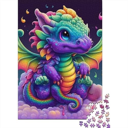 Baby-Drache-Puzzle-Spielzeug, Lernspiel, Premium-Karton, Puzzle für Erwachsene und Kinder, Ostergeschenk, 70 x 50 cm/1000 Teile von SOQWBYG