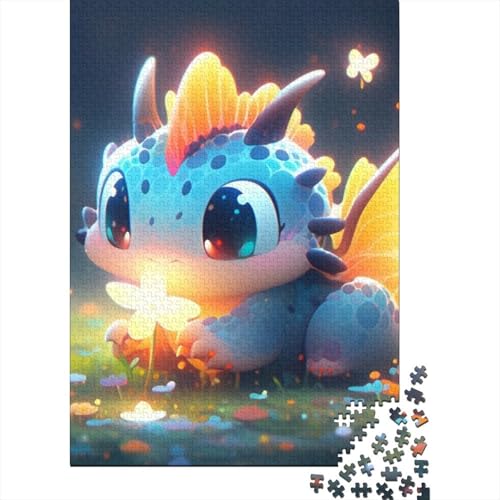 Baby-Drachen-Puzzle, rechteckig, aus 100 Prozent recycelter Pappe, Puzzle für Erwachsene und Kinder, Ostergeschenke, 38 x 26 cm, 1000 Teile von SOQWBYG