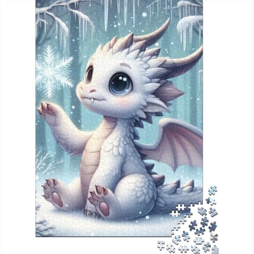 Baby Dragon Puzzle Dekompressionsspielzeug Rechteckiges Papierpuzzle für Kinder und Erwachsene ab 12 Jahren Ostergeschenke 38x26cm/1000 Teile von SOQWBYG