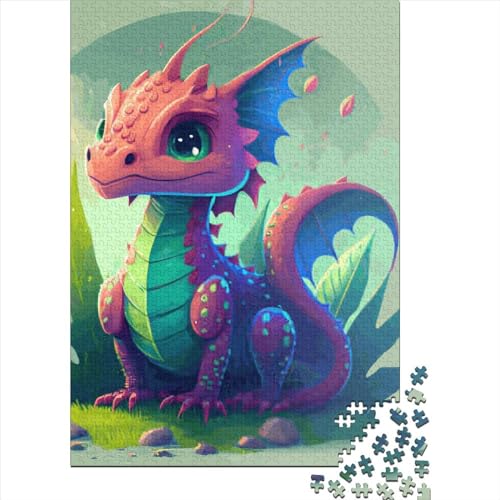 Baby Dragon Puzzle ab 18 Jahren, Lernspiele, rechteckiges Papierpuzzle für Erwachsene und Kinder, 38 x 26 cm, 1000 Teile von SOQWBYG