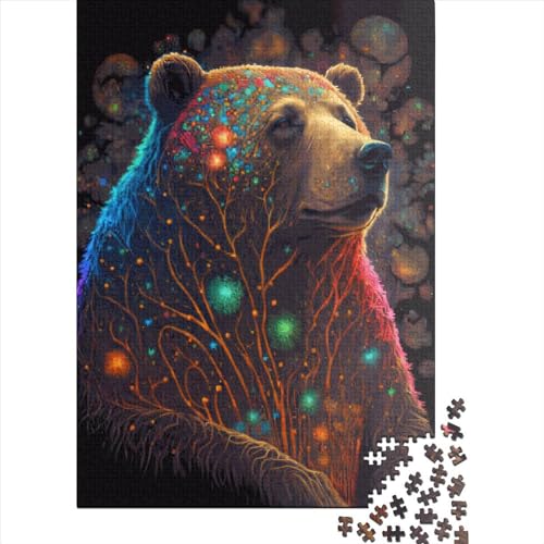 Bären-Galaxie-Puzzle, anspruchsvolles und kniffliges rechteckiges Papierpuzzle für Frauen und Männer, Ostergeschenk, 38 x 26 cm, 1000 Teile von SOQWBYG