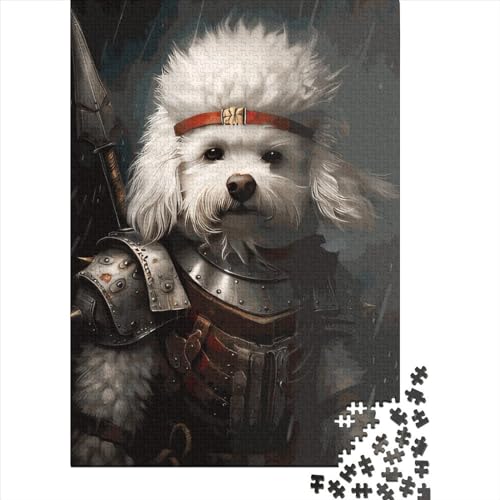 Bichon Frise Viking Puzzle Spielzeug Lernspiel Papier Rechteckiges Puzzle für Jungen oder Mädchen Ostergeschenke 38x26cm/1000 Teile von SOQWBYG