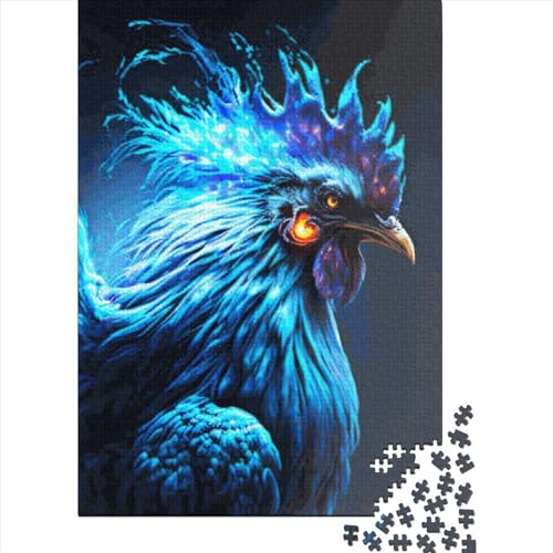 Blauer Hahn Puzzle Freundliche Materialien 100 Prozent Recycling-Karton Puzzle für Erwachsene und Kinder Ostergeschenke 70x50cm/1000 Teile von SOQWBYG