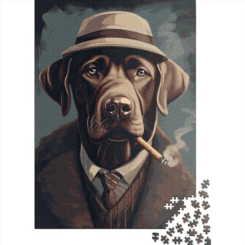 Brauner Labrador Puzzle, Alter 18 Jahre, Upe Lernspiele, rechteckiges Papierpuzzle für Erwachsene und Kinder, 38 x 26 cm/1000 Teile von SOQWBYG