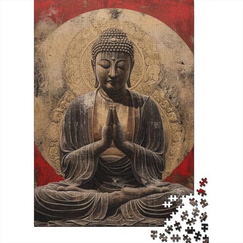 Buddha-Statue-Puzzle für Erwachsene, 520-teiliges Puzzle für Erwachsene, Puzzle aus Holz, kreativ für Erwachsene, anspruchsvolles Spiel, 520 Teile (52 x 38 cm) von SOQWBYG