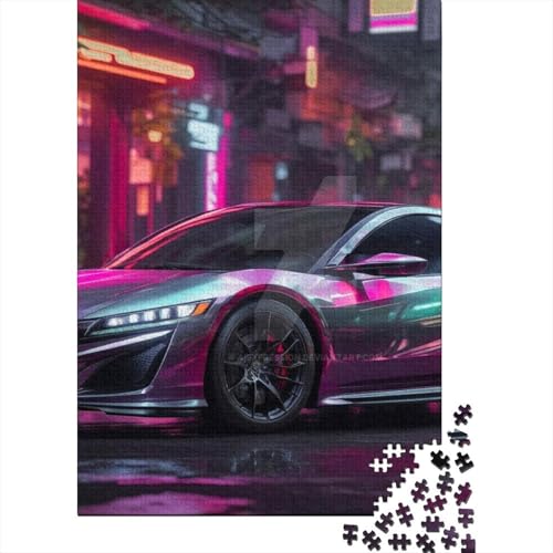 Buntes Supercars-Puzzle, Relax-Challenge-Spielzeug, Premium-Karton-Puzzle für Erwachsene und Kinder, Ostergeschenke, 70 x 50 cm, 1000 Teile von SOQWBYG