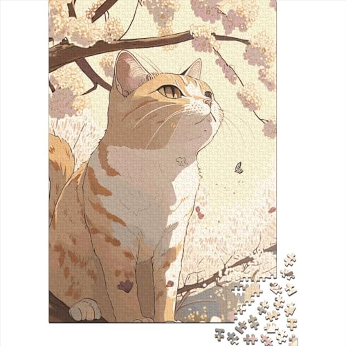 Cat Japan Puzzle, Alter 18 Jahre, Upe, Lernspiele, rechteckiges Papierpuzzle für Erwachsene und Kinder, 70 x 50 cm/1000 Teile von SOQWBYG