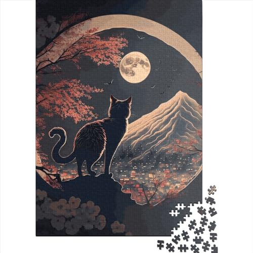 Cat Japan Puzzle Präzises ineinander greifendes Puzzle aus hochwertigem Karton für Kinder und Erwachsene ab 12 Jahren, Ostergeschenke, 38 x 26 cm, 1000 Teile von SOQWBYG