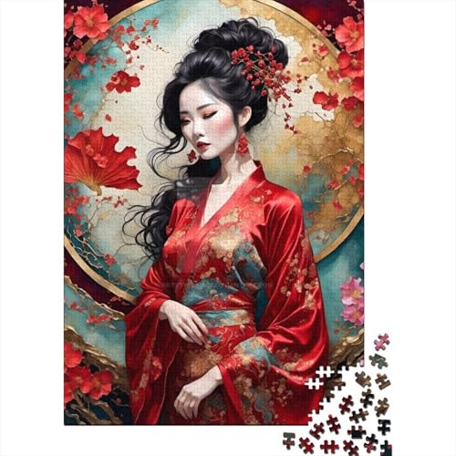 Chinesisches Mädchen-Puzzle, 100% recycelte Pappe, 100% recycelte Pappe, Puzzle für Jungen oder Mädchen, Ostergeschenk, 38 x 26 cm, 1000 Teile von SOQWBYG