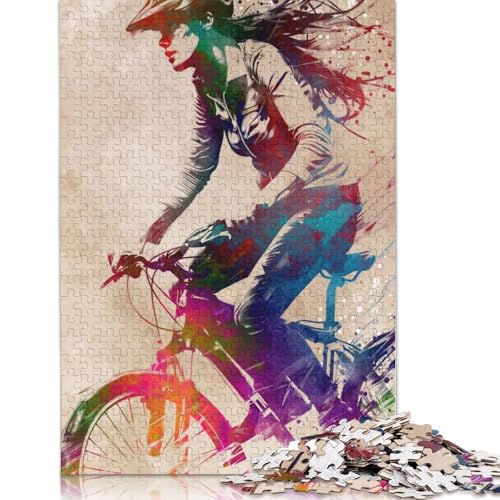 City Bike Sport Art Puzzle 1000 Teile Puzzle Holzpuzzle für Erwachsene und Wanddekoration zu Hause 1000 Teile (75 x 50 cm) von SOQWBYG