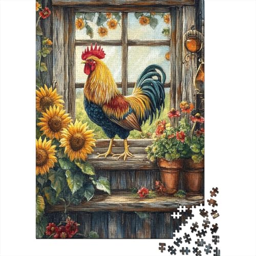 Colorful_Rooster Puzzle 520 Teile Puzzle Spiel für Erwachsene Puzzle Spielzeug Teenager Puzzle Geschenke Wanddekoration 520 Stück (52x38cm) von SOQWBYG