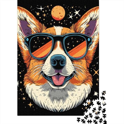 Corgi_Head Puzzle Präzises ineinander greifendes rechteckiges Papierpuzzle für Erwachsene und Kinder, einzigartiges Geschenk, 70 x 50 cm/1000 Teile von SOQWBYG