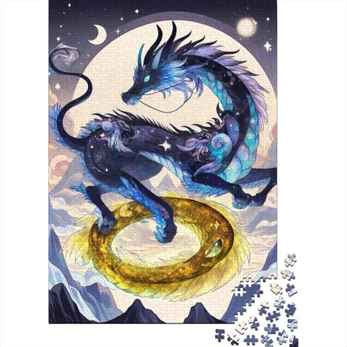 Cosmic Dragon Puzzle-Spielzeug, Lernspiel, Premium-Karton-Puzzle für Erwachsene und Kinder, Ostergeschenk, 38 x 26 cm/1000 Teile von SOQWBYG